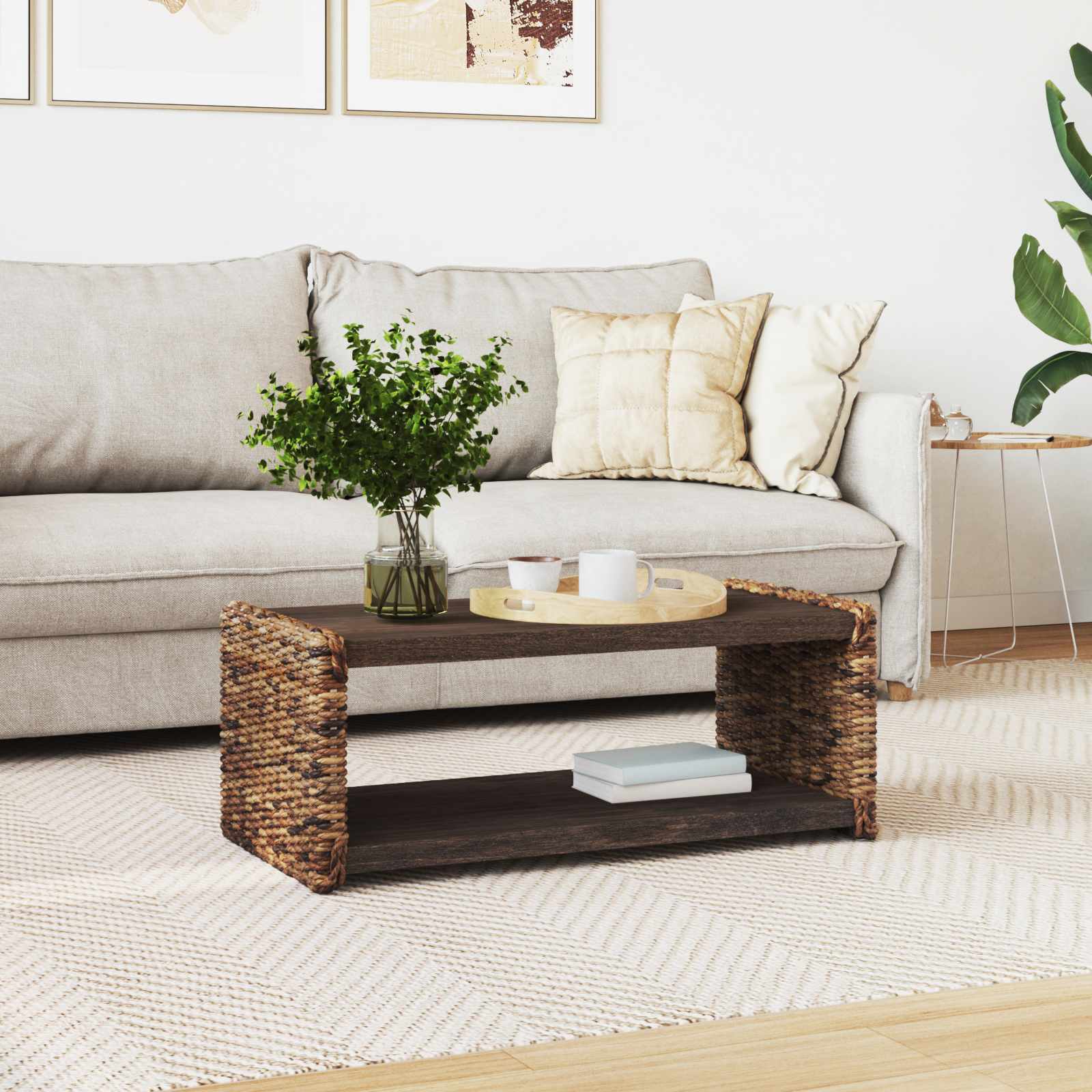 Τραπεζάκι σαλονιού Φυσικό 90 x 45 x 35 cm Στερεό ξύλο Μαόνι - Pakobazaar