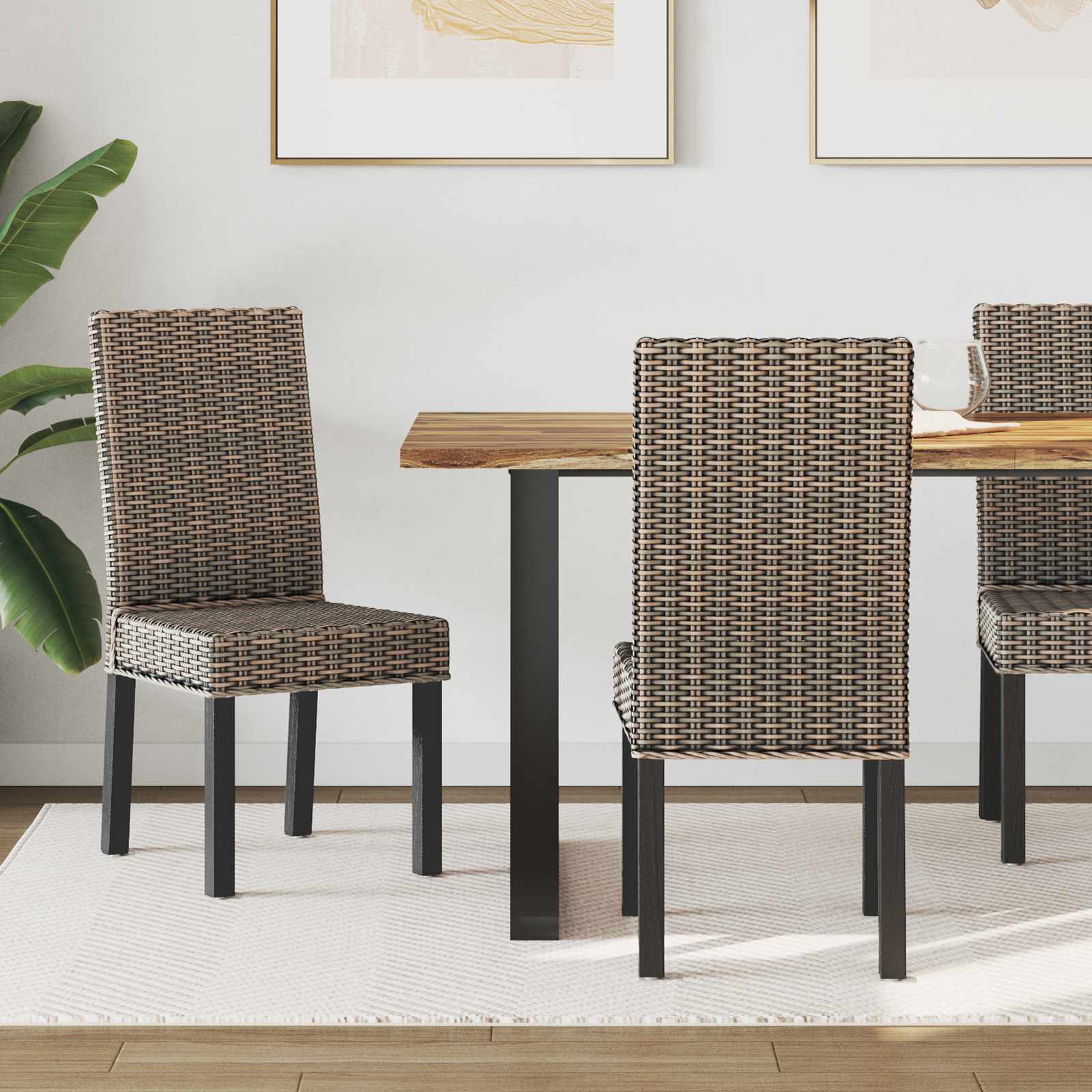 Καρέκλα τραπεζαρίας 2 pcs Μαύρο πλύσιμο 45 x 54 x 93 εκ - Pakobazaar