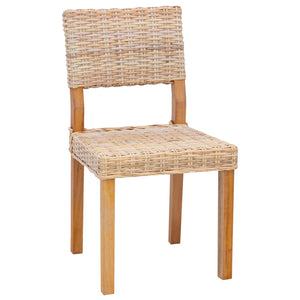 Καρέκλα τραπεζαρίας 2 pcs Φυσικό 46 x 55 x 84 εκ Ρατάν Κούμπου - Pakobazaar