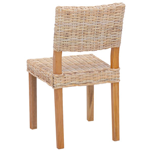 Καρέκλα τραπεζαρίας 2 pcs Φυσικό 46 x 55 x 84 εκ Ρατάν Κούμπου - Pakobazaar