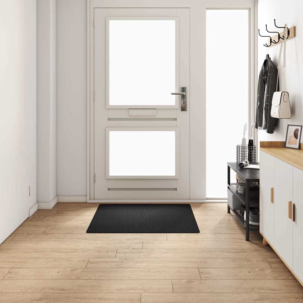 Δερμάτινο Χαλί Ανθρακί 100 x 100 cm 100% Πολυπροπυλένιο