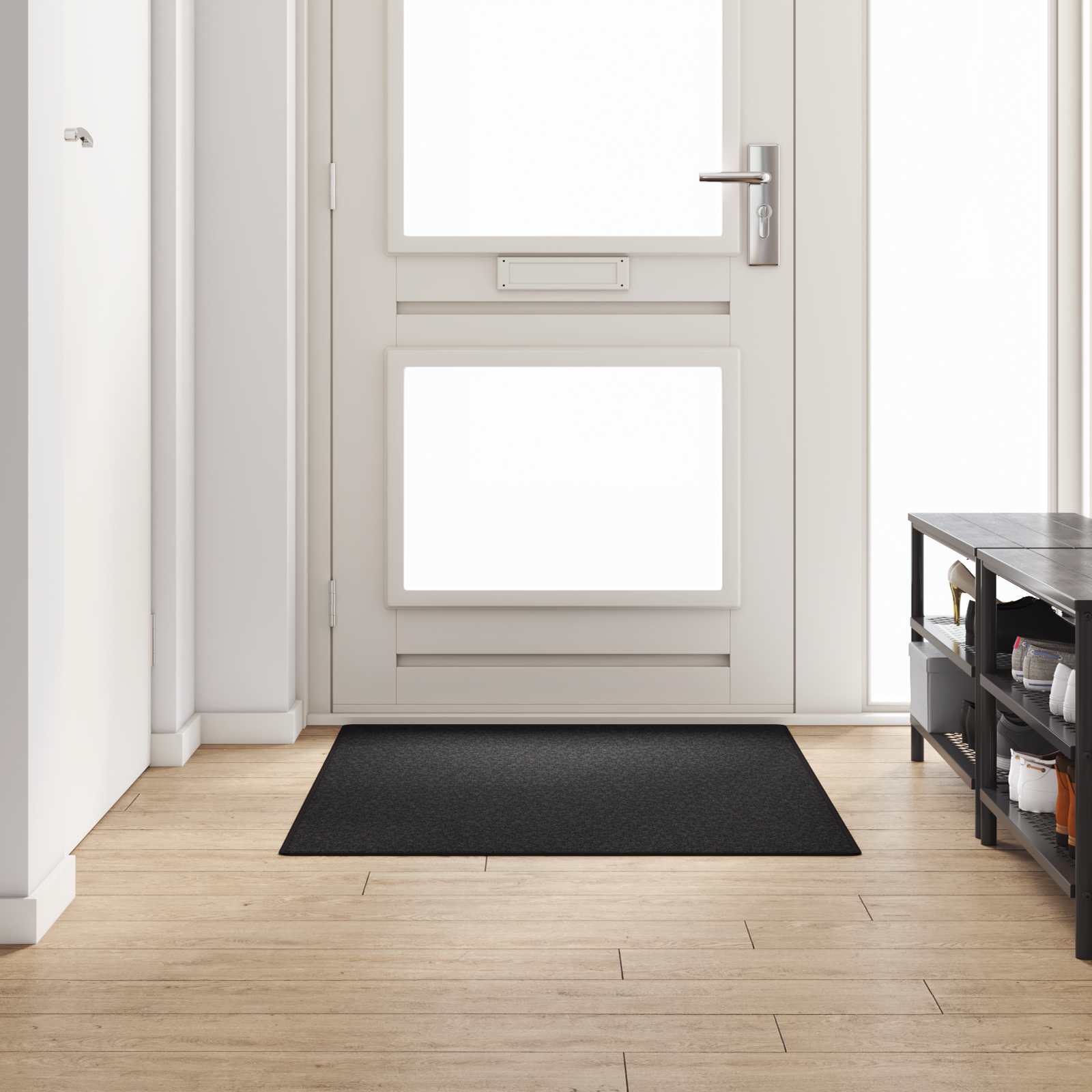 Δερμάτινο Χαλί Ανθρακί 100 x 150 cm 100% Πολυπροπυλένιο - Pakobazaar
