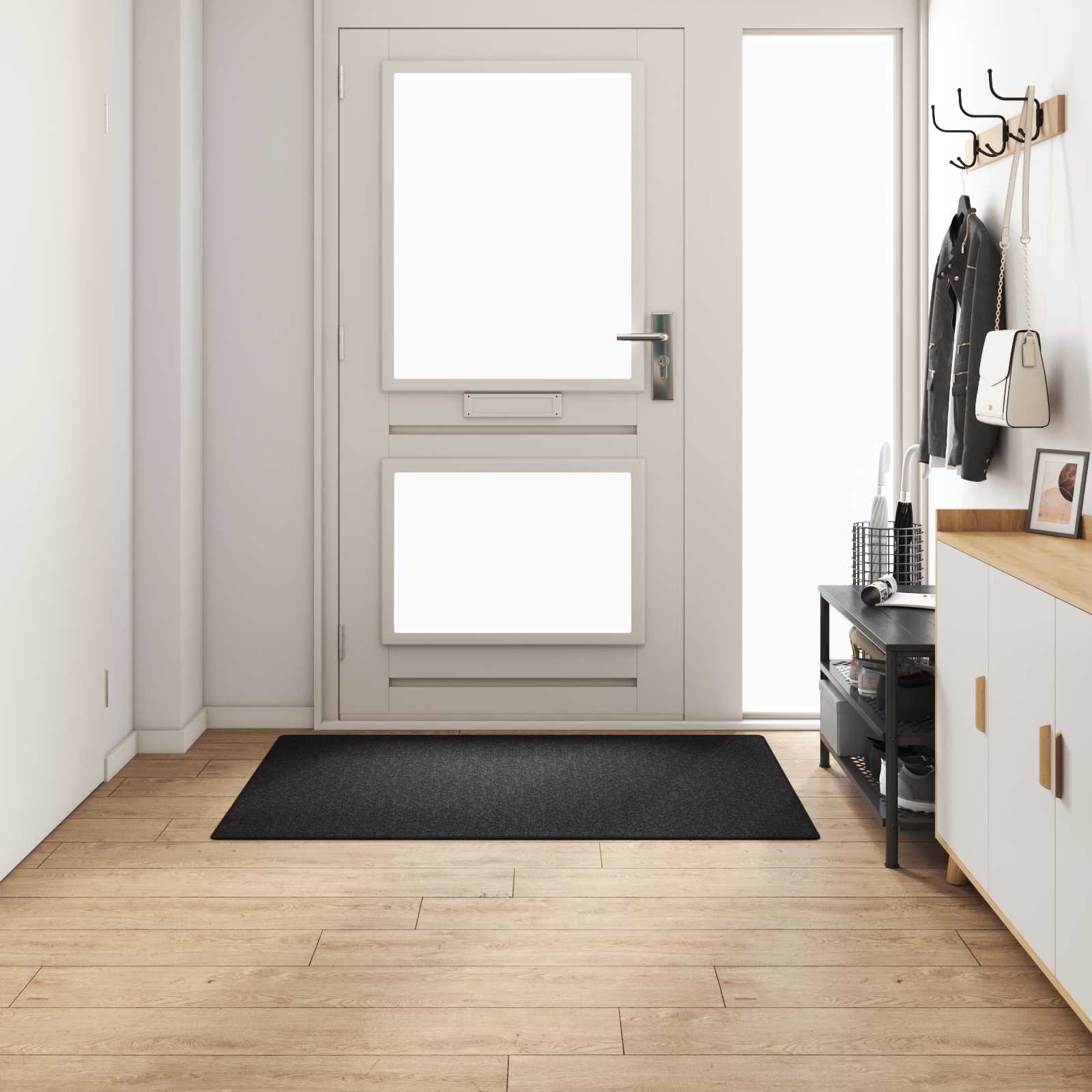 Δερμάτινο Χαλί Ανθρακί 100 x 150 cm 100% Πολυπροπυλένιο - Pakobazaar