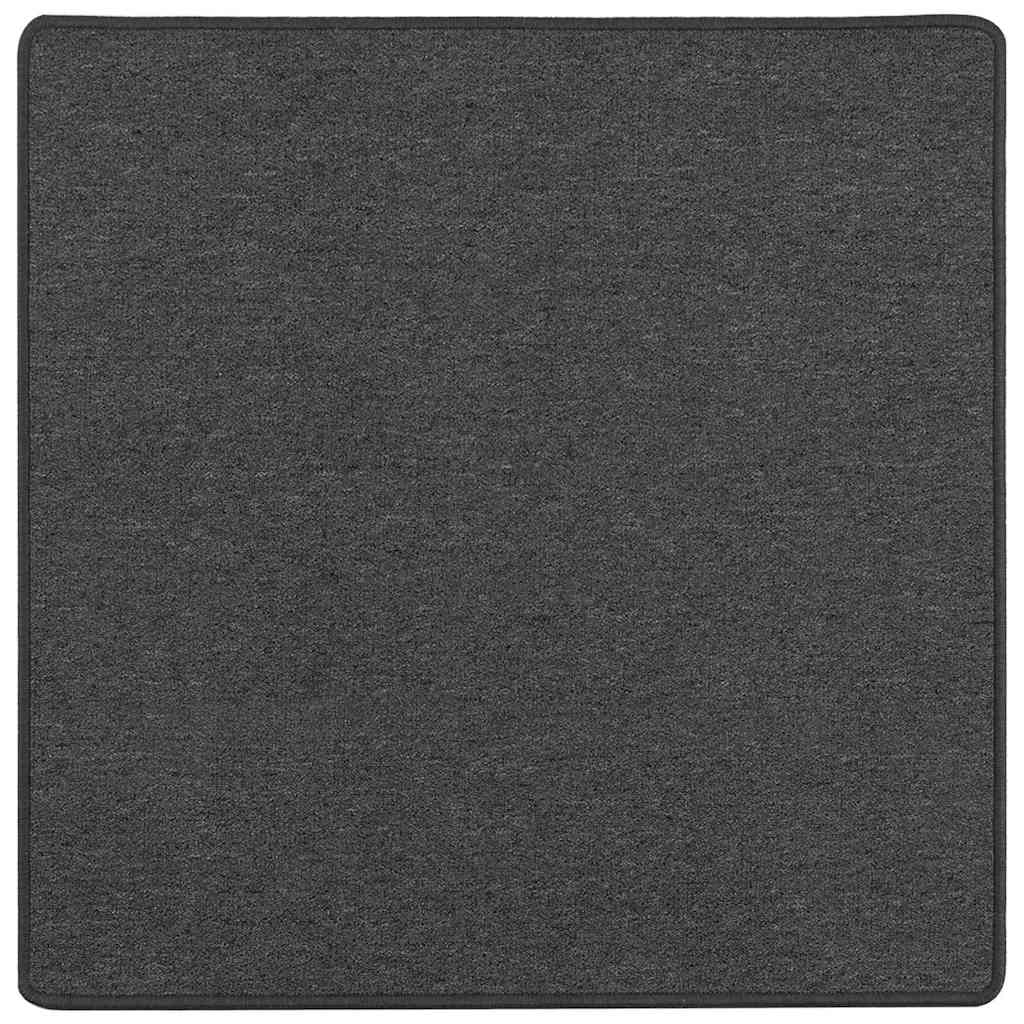 Δερμάτινο Χαλί Σκούρο Γκρι 100 x 100 cm 100% Πολυπροπυλένιο - Pakobazaar