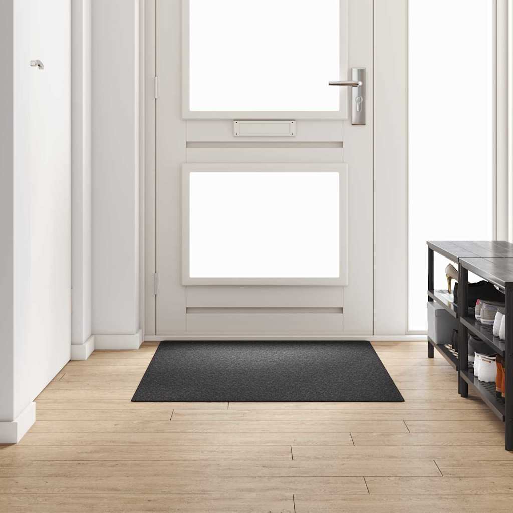 Δερμάτινο Χαλί Σκούρο Γκρι 100 x 150 cm 100% Πολυπροπυλένιο