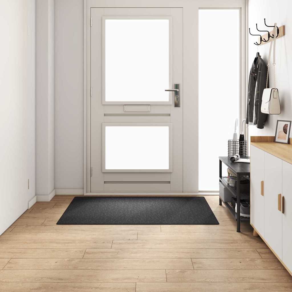 Δερμάτινο Χαλί Σκούρο Γκρι 100 x 150 cm 100% Πολυπροπυλένιο