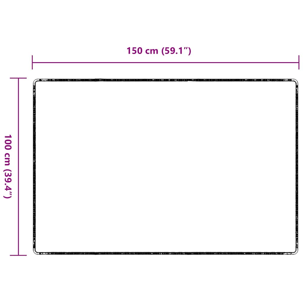 Δερμάτινο Χαλί Σκούρο Γκρι 100 x 150 cm 100% Πολυπροπυλένιο