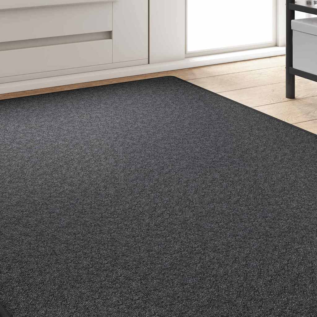 Δερμάτινο Χαλί Σκούρο Γκρι 100 x 250 cm 100% Πολυπροπυλένιο - Pakobazaar