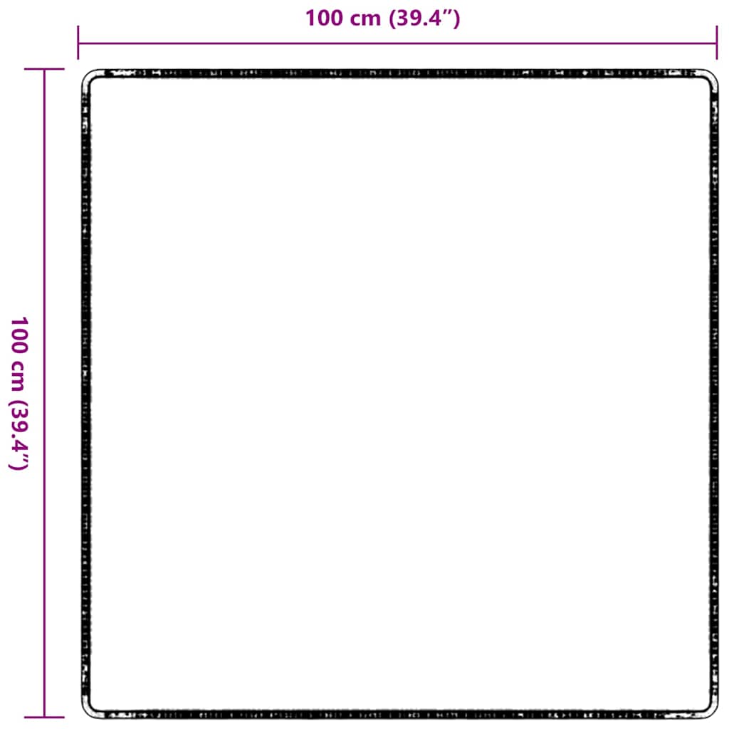 Δερμάτινο Χαλί Ανοιχτό γκρι 100 x 100 cm 100% Πολυπροπυλένιο - Pakobazaar