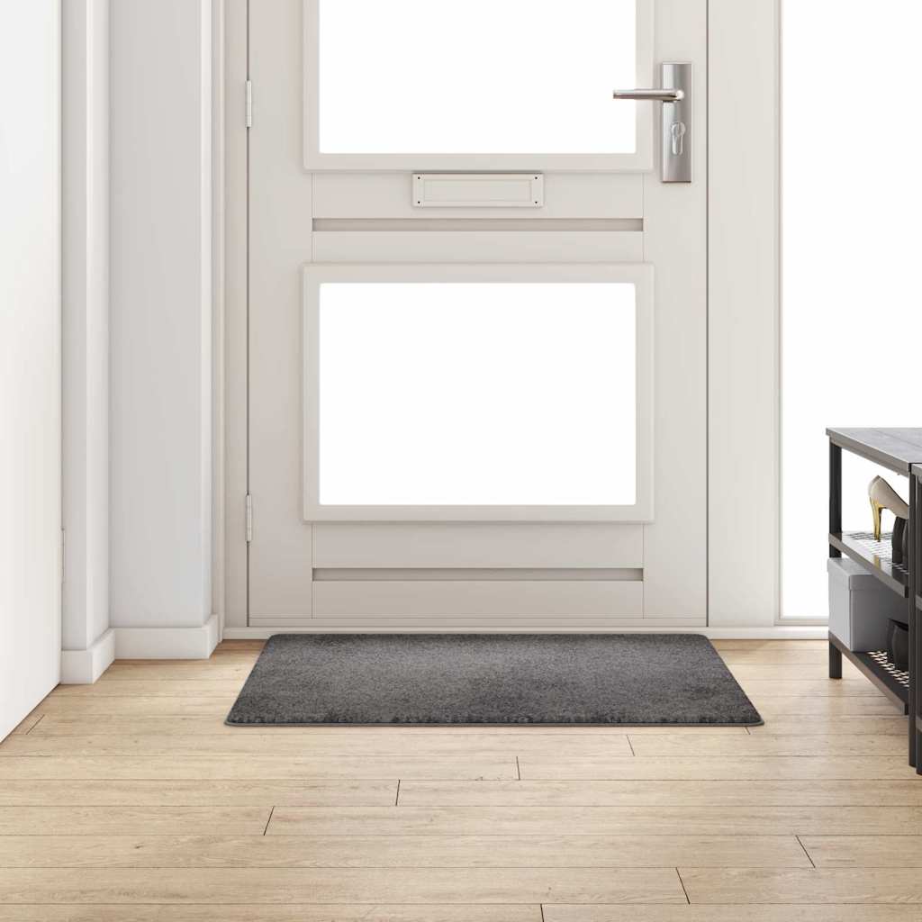 Δερμάτινο Χαλί Γκρι 100 x 100 cm 100% Πολυπροπυλένιο Τούφτα - Pakobazaar