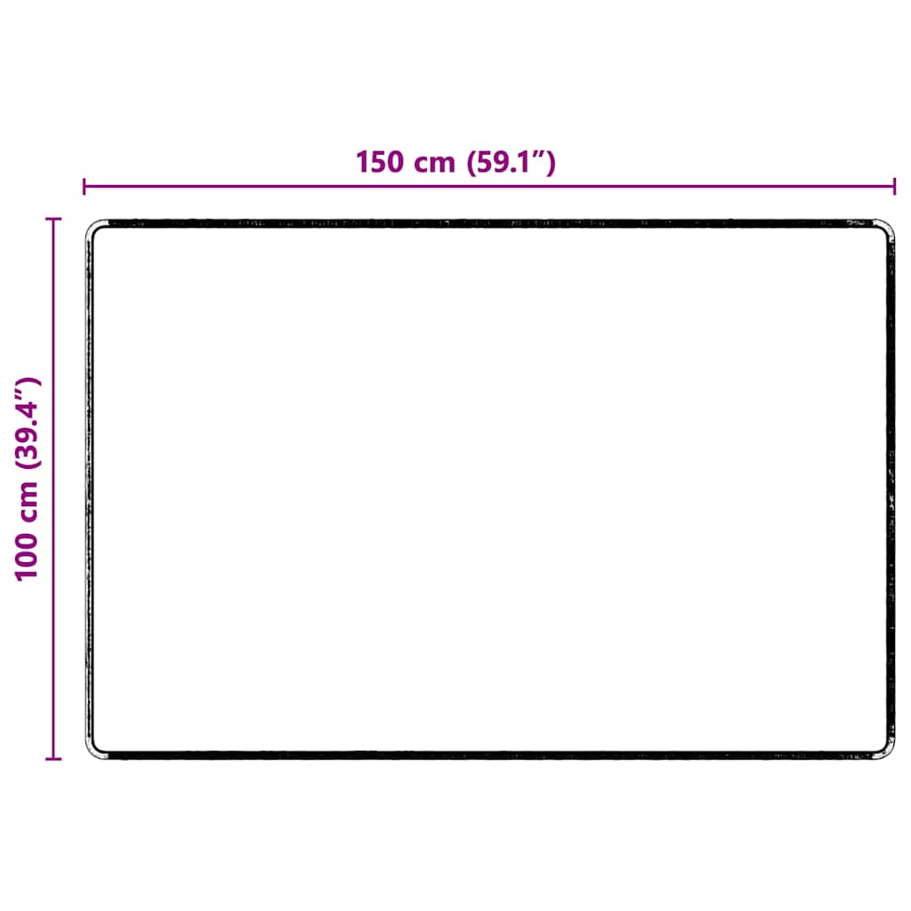 Δερμάτινο Χαλί Γκρι 100 x 150 cm 100% Πολυπροπυλένιο Τούφτα