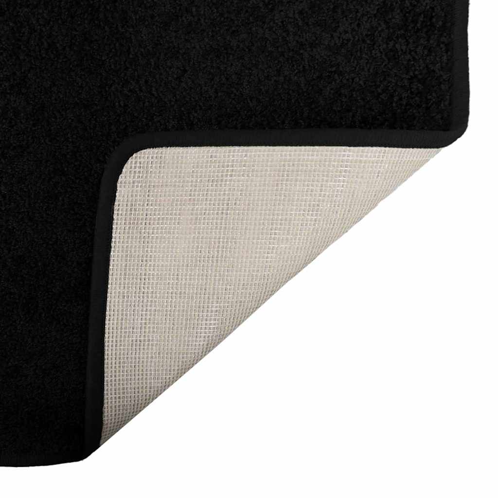 Δερμάτινο Χαλί Μαύρο 50 x 100 cm 100% Πολυπροπυλένιο Τούφτα