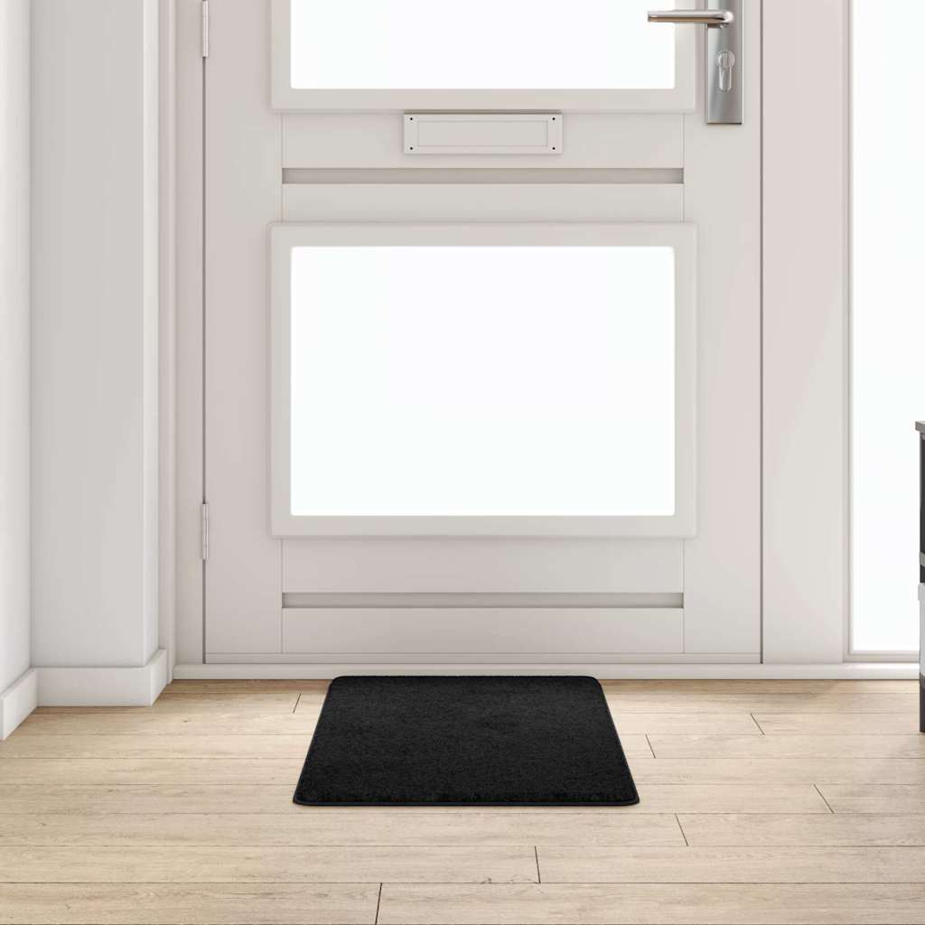 Δερμάτινο Χαλί Μαύρο 50 x 100 cm 100% Πολυπροπυλένιο Τούφτα