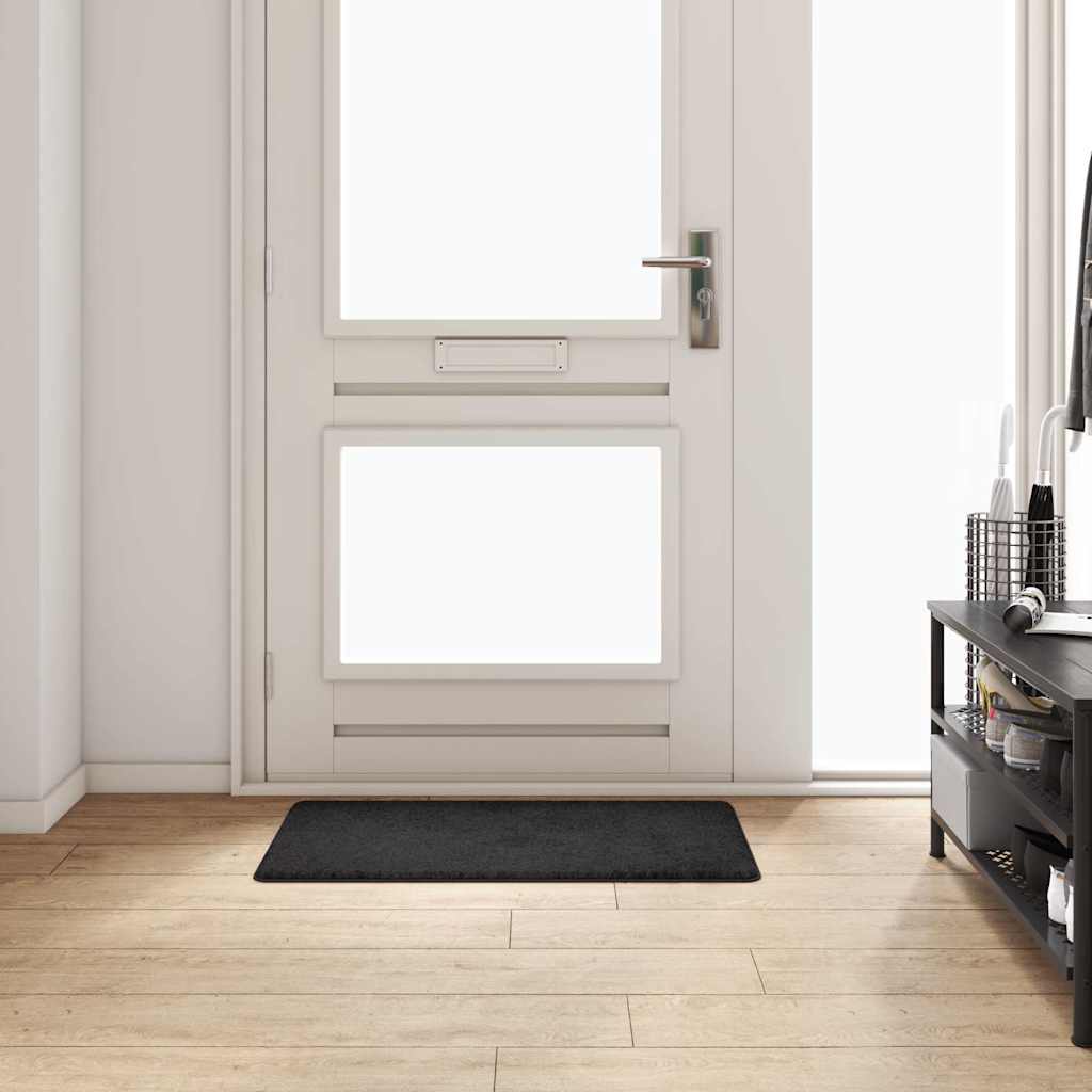 Δερμάτινο Χαλί Μαύρο 50 x 100 cm 100% Πολυπροπυλένιο Τούφτα