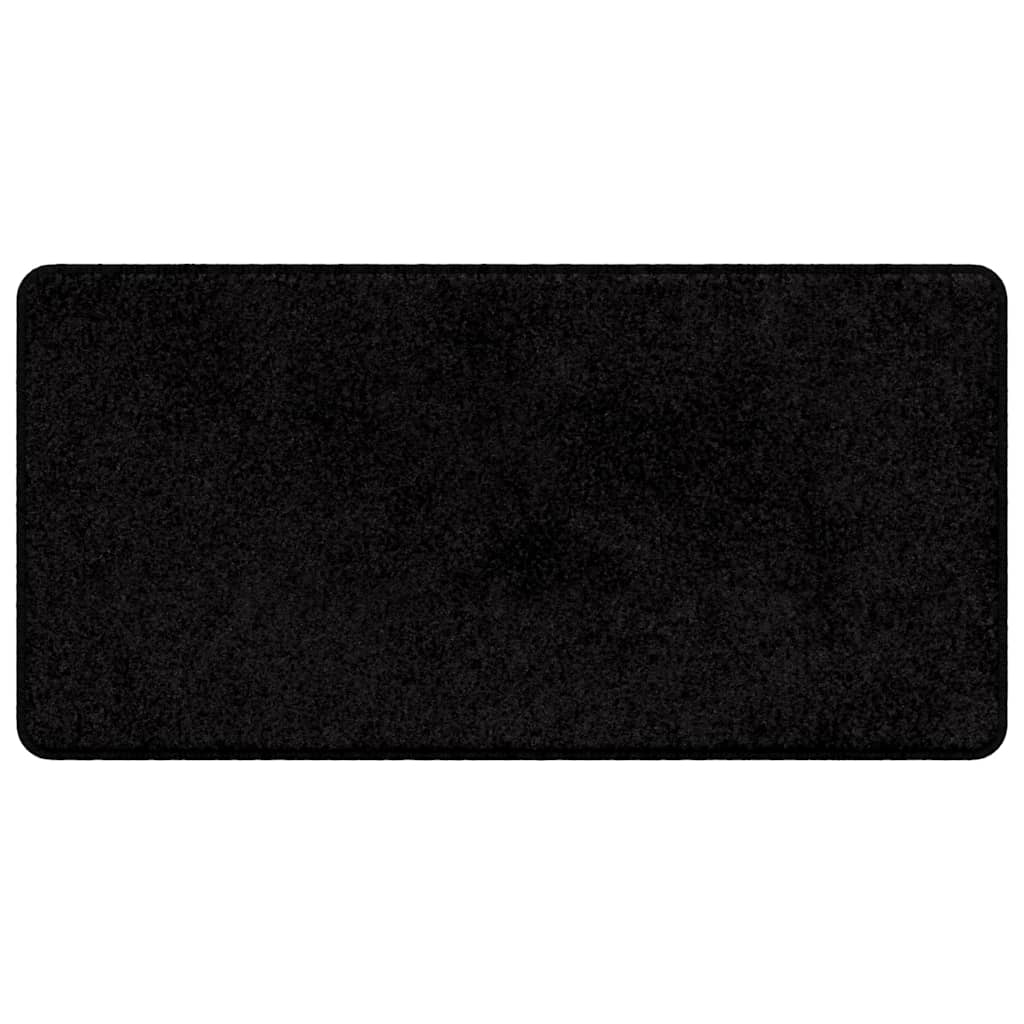 Δερμάτινο Χαλί Μαύρο 50 x 100 cm 100% Πολυπροπυλένιο Τούφτα