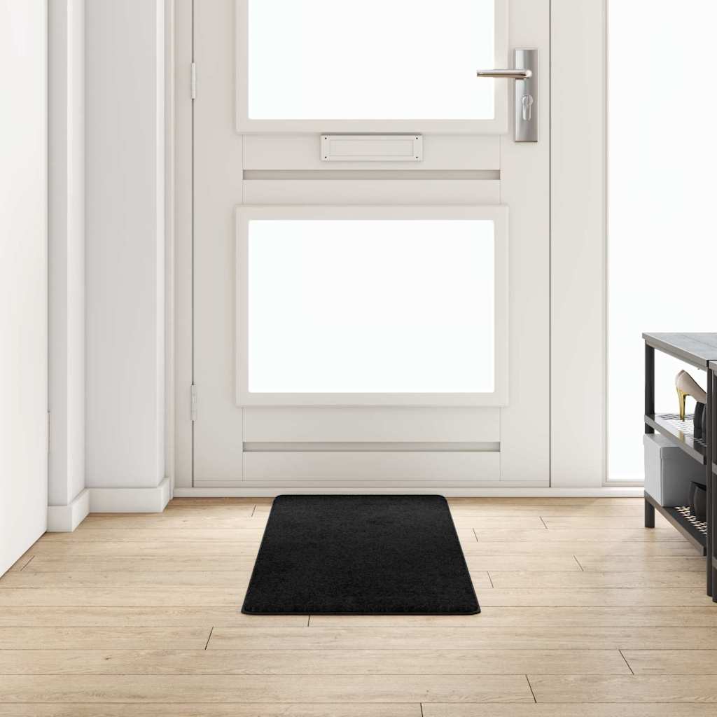 Δερμάτινο Χαλί Μαύρο 50 x 150 cm 100% Πολυπροπυλένιο Τούφτα - Pakobazaar