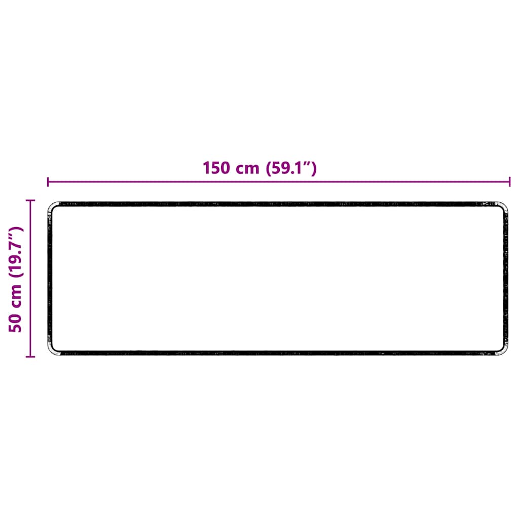Δερμάτινο Χαλί Μαύρο 50 x 150 cm 100% Πολυπροπυλένιο Τούφτα - Pakobazaar