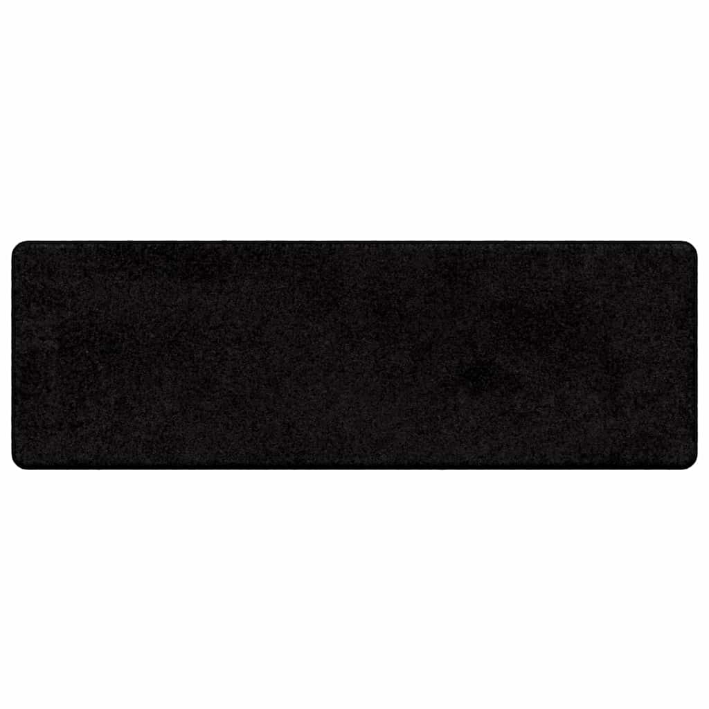 Δερμάτινο Χαλί Μαύρο 50 x 150 cm 100% Πολυπροπυλένιο Τούφτα - Pakobazaar