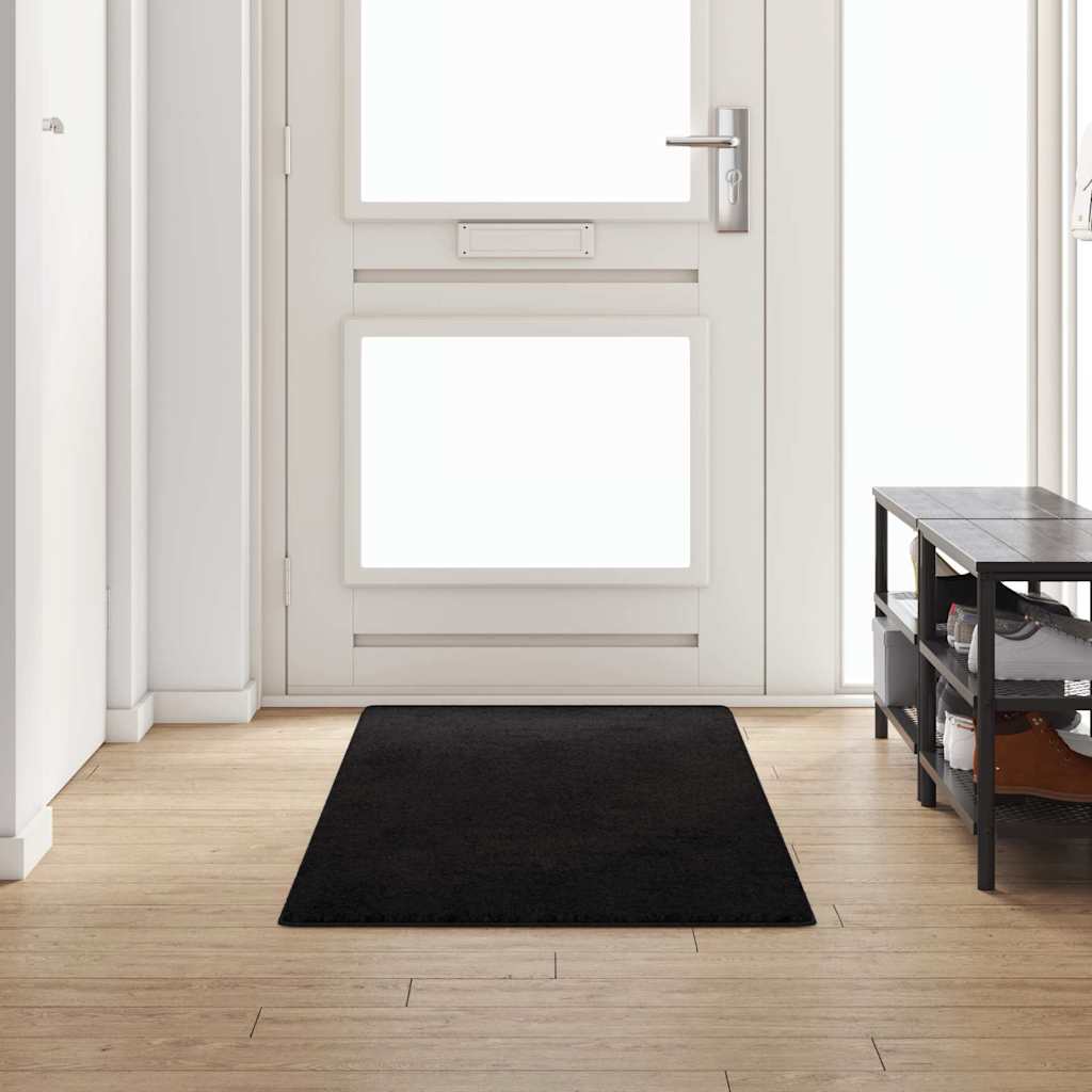 Δερμάτινο Χαλί Μαύρο 80 x 250 cm 100% Πολυπροπυλένιο Τούφτα