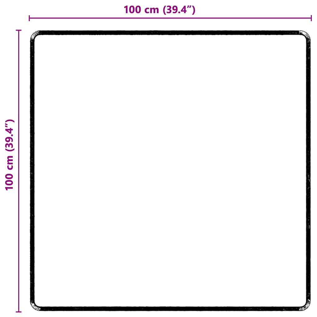 Δερμάτινο Χαλί Μαύρο 100 x 100 cm 100% Πολυπροπυλένιο Τούφτα