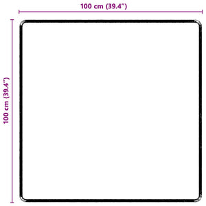 Δερμάτινο Χαλί Μαύρο 100 x 100 cm 100% Πολυπροπυλένιο Τούφτα