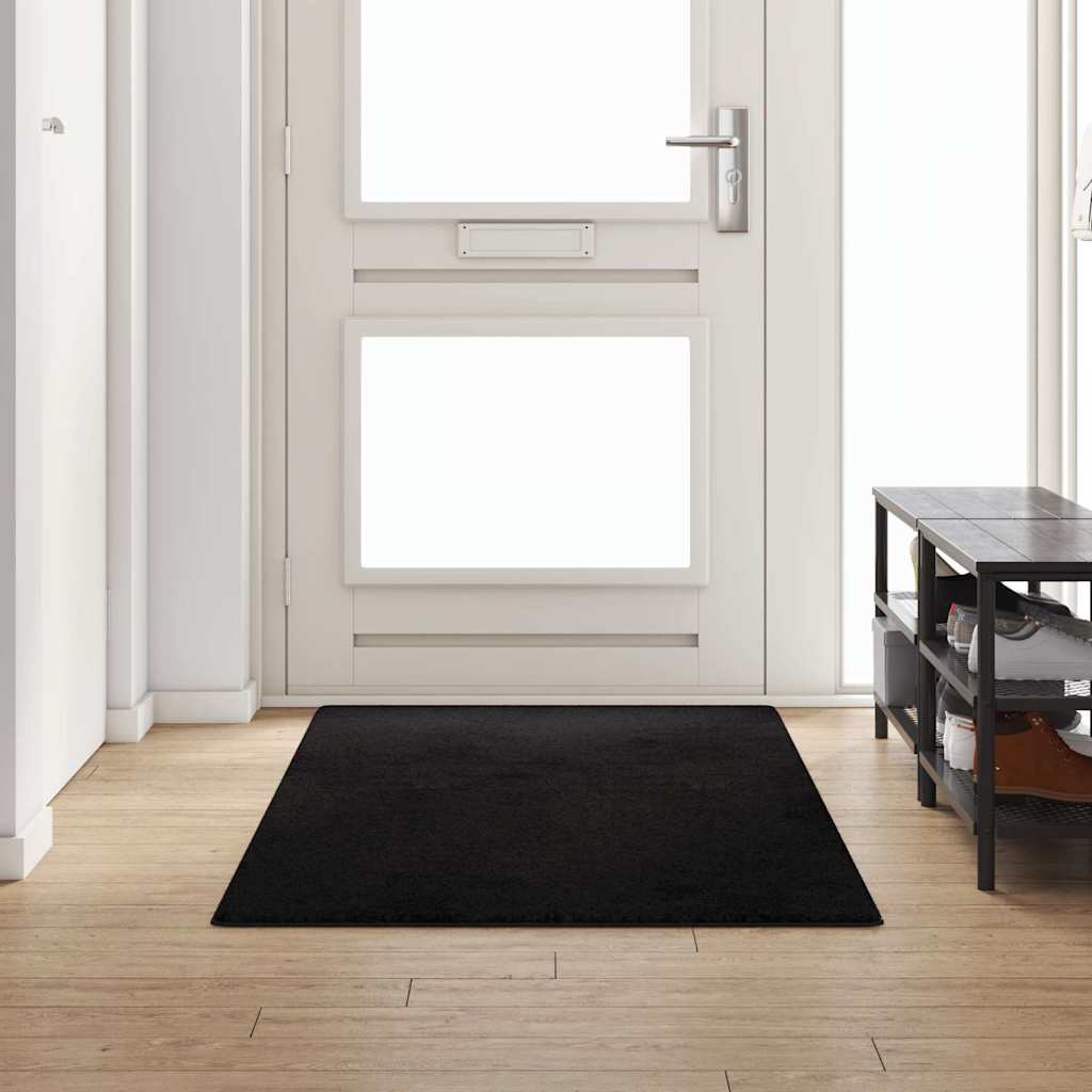 Δερμάτινο Χαλί Μαύρο 100 x 250 cm 100% Πολυπροπυλένιο Τούφτα