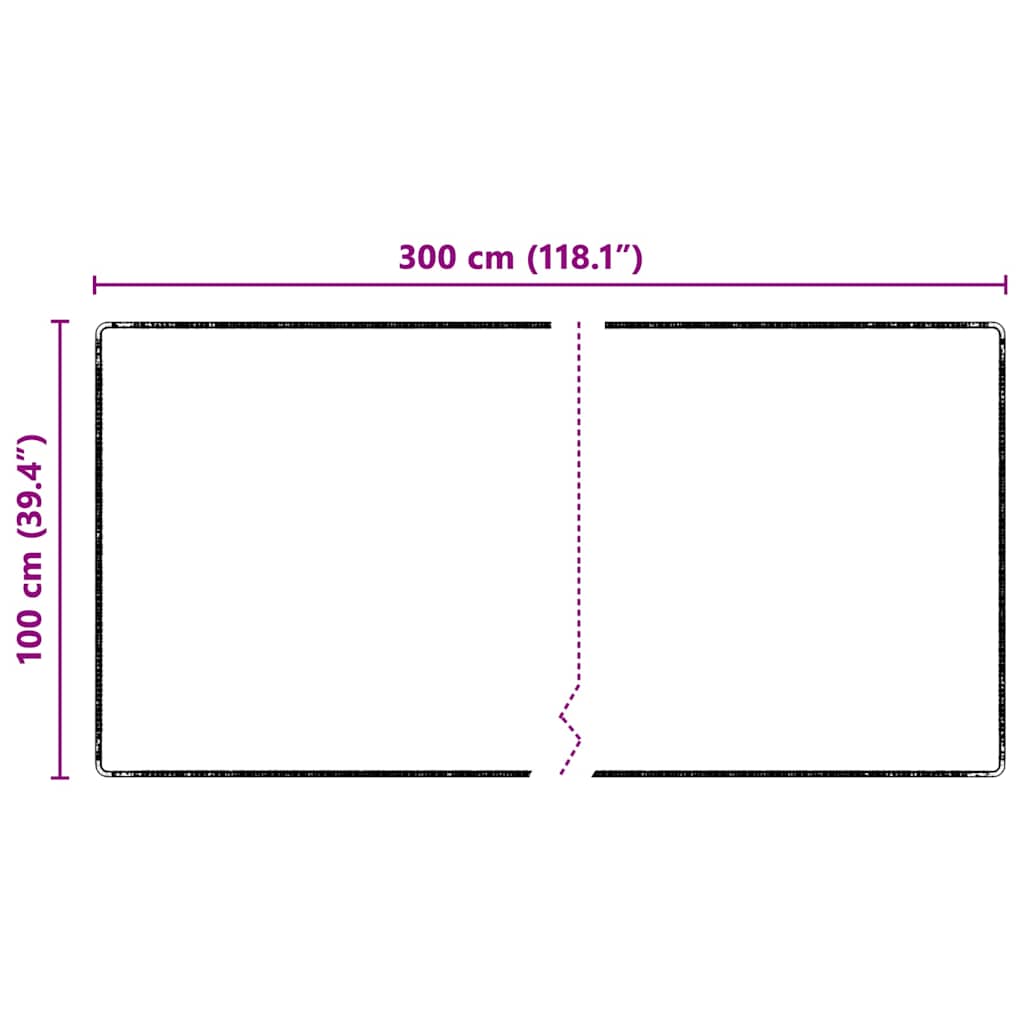 Δερμάτινο Χαλί Μαύρο 100 x 300 cm 100% Πολυπροπυλένιο Τούφτα - Pakobazaar