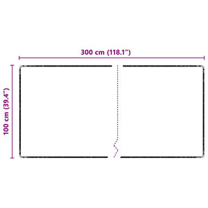 Δερμάτινο Χαλί Μαύρο 100 x 300 cm 100% Πολυπροπυλένιο Τούφτα - Pakobazaar