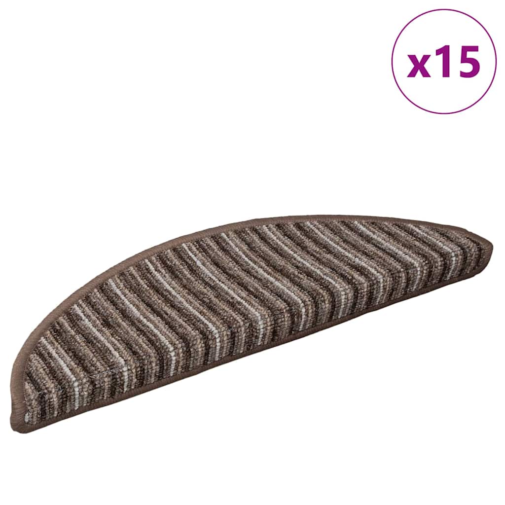 Αυτοκόλλητα Ματ Σκαλοπατιών 15 pcs Καφέ 56 x 17 x 3 cm - Pakobazaar
