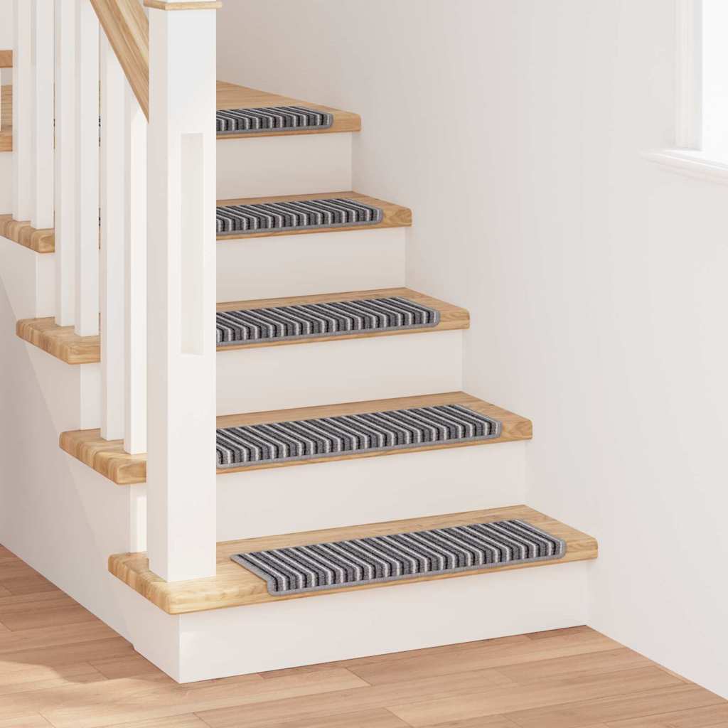 Αυτοκόλλητα Ματ Σκαλοπατιών Ριγέ 15 pcs Γκρι 65 x 21 x 4 cm