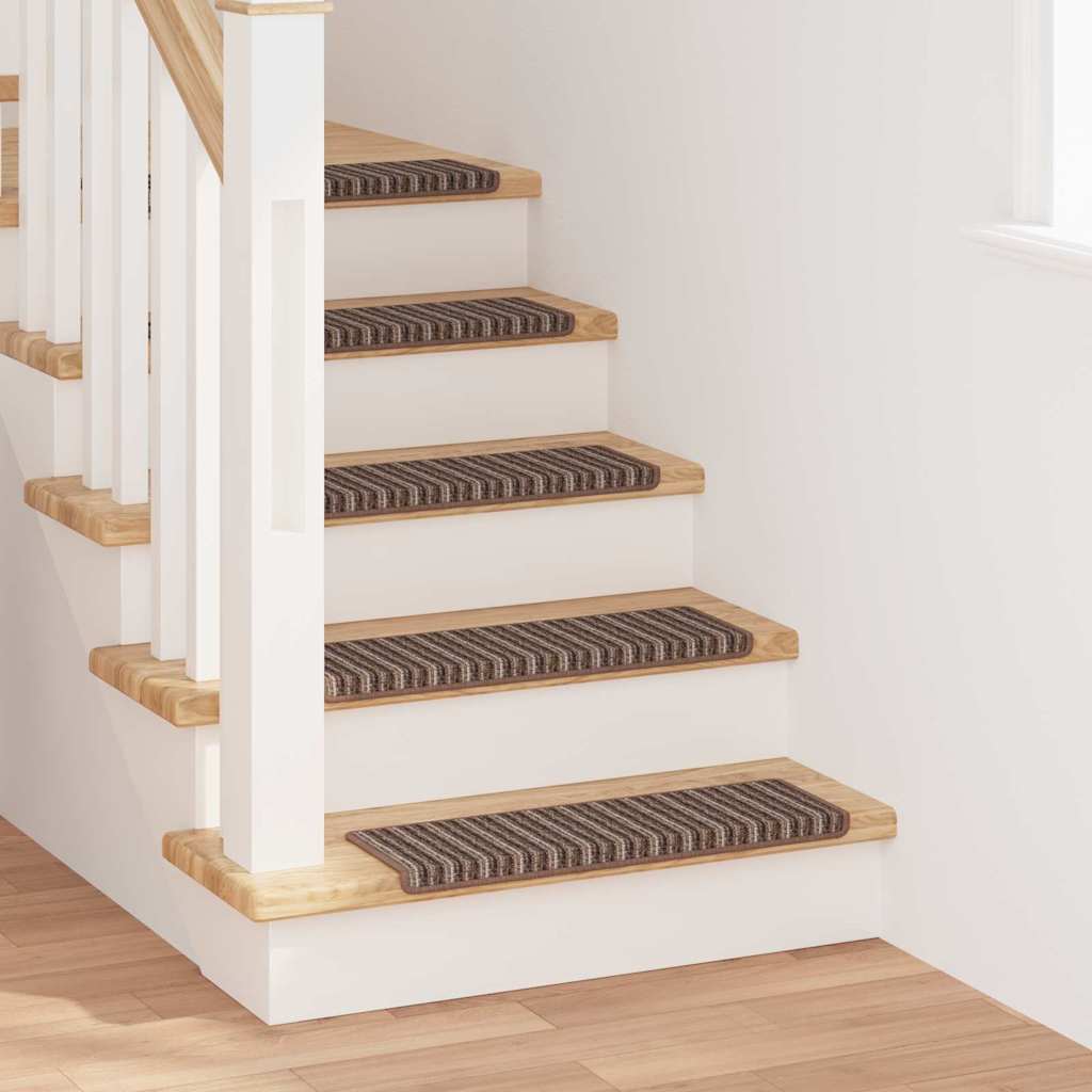 Αυτοκόλλητα Ματ Σκαλοπατιών Ριγέ 15 pcs Καφέ 65 x 21 x 4 cm