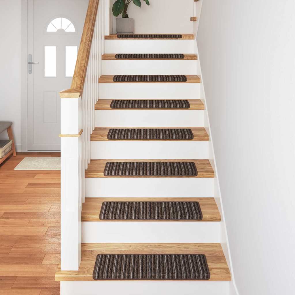 Αυτοκόλλητα Ματ Σκαλοπατιών Ριγέ 15 pcs Καφέ 65 x 21 x 4 cm
