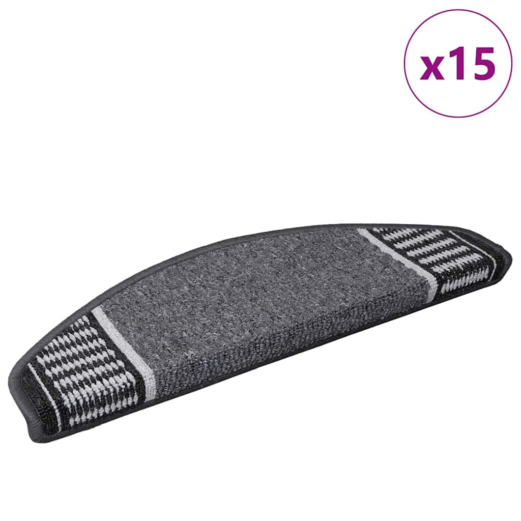 Αυτοκόλλητα Ματ Σκαλοπατιών 15 pcs Ανθρακί 65 x 21 x 4 cm - Pakobazaar