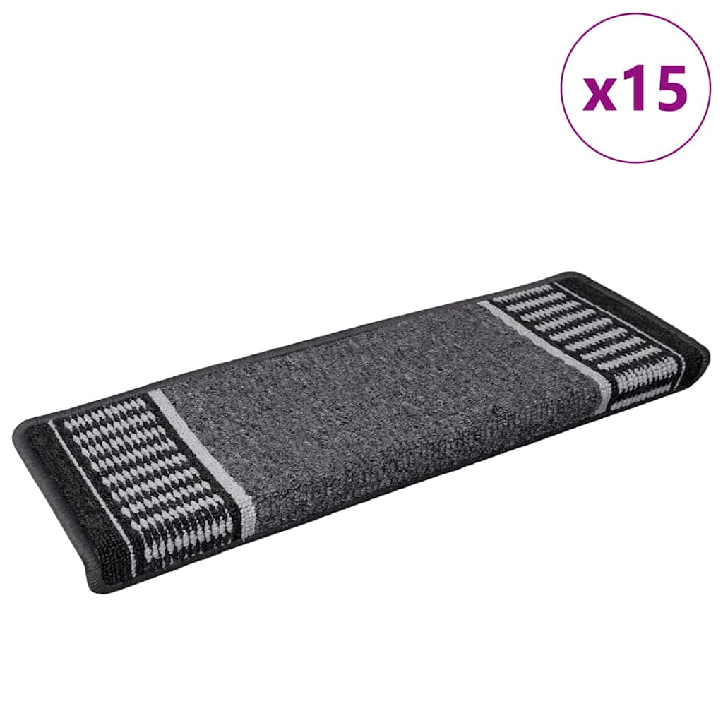 Αυτοκόλλητα Ματ Σκαλοπατιών 15 pcs Ανθρακί 65 x 21 x 4 cm