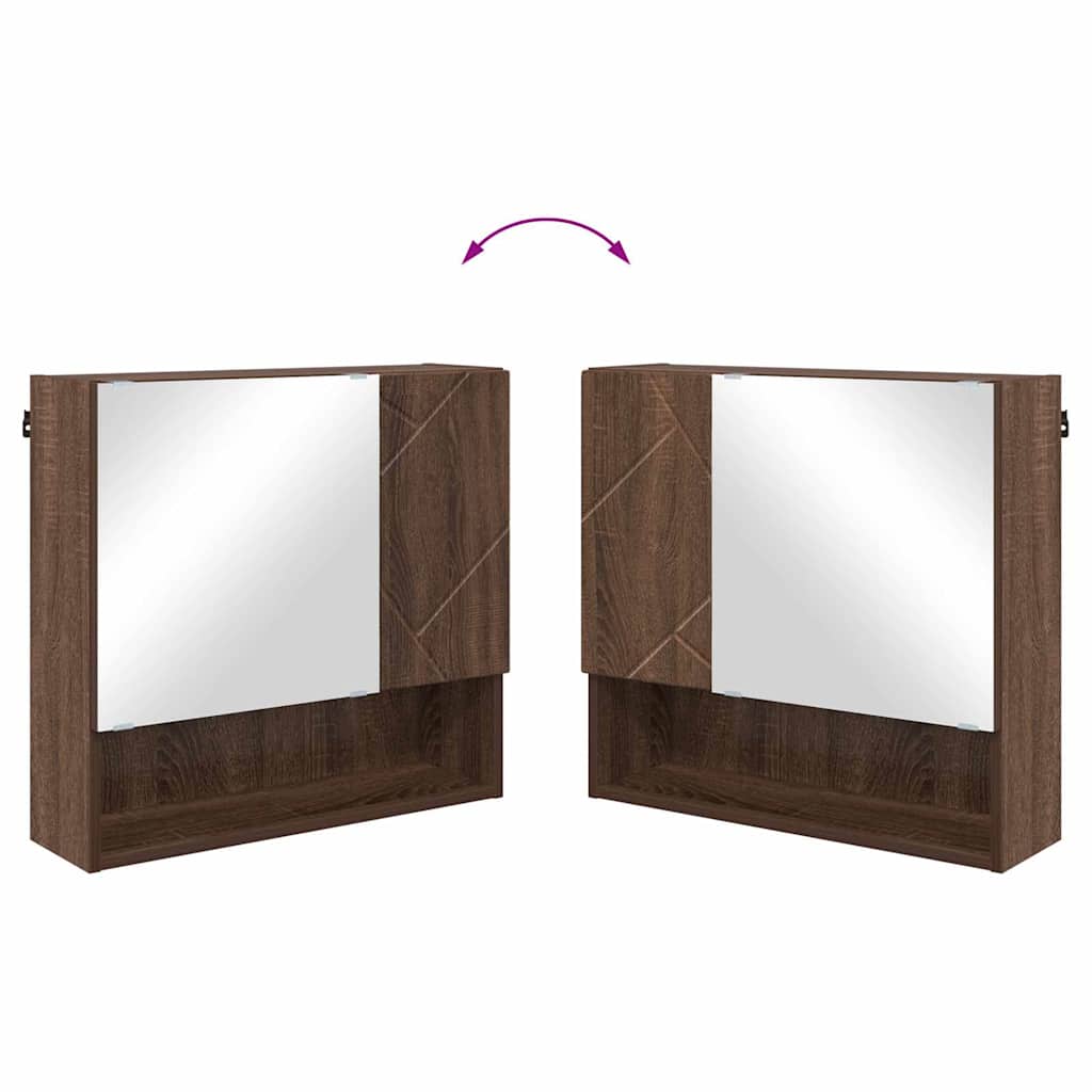 Σετ Επίπλων Μπάνιου Επιτοίχιο με αποθήκευση 2 pcs Καφέ δρυς