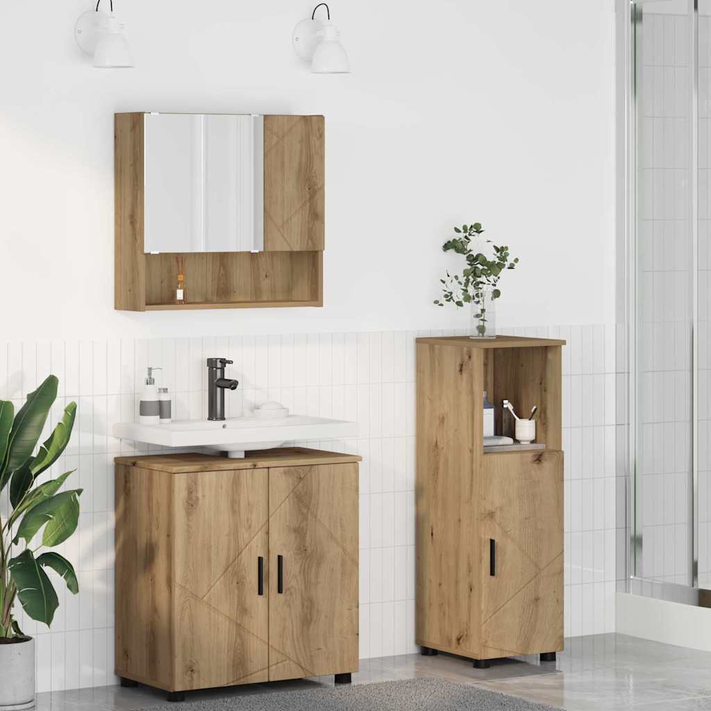 Σετ Επίπλων Μπάνιου 3 τμχ. Artisan Oak 61 x 35 x 64 εκ. - Pakobazaar