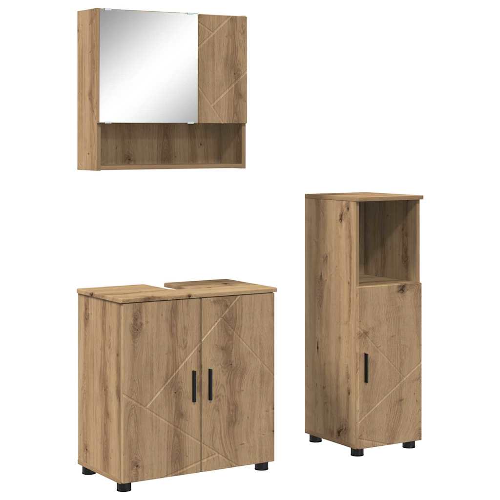 Σετ Επίπλων Μπάνιου 3 τμχ. Artisan Oak 61 x 35 x 64 εκ. - Pakobazaar