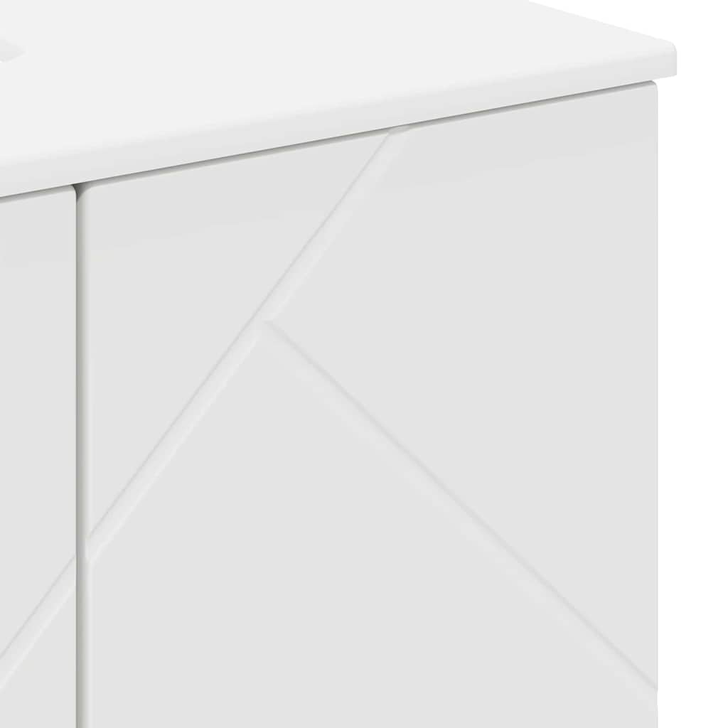 Σετ Επίπλων Μπάνιου 3 pcs Λευκό Επεξεργασμένο ξύλο & Μέταλλο