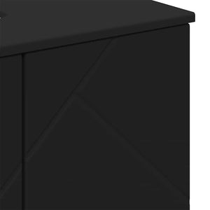 Σετ Επίπλων Μπάνιου 3 pcs Μαύρο Επεξεργασμένο ξύλο & Μέταλλο - Pakobazaar
