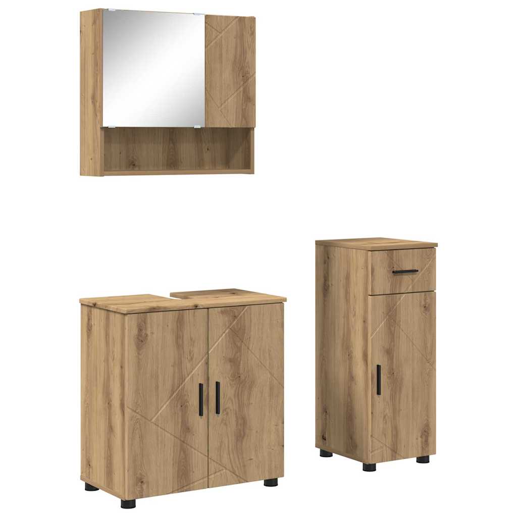 Σετ Επίπλων Μπάνιου 3 τμχ. Artisan Oak 61 x 35 x 64 εκ. - Pakobazaar