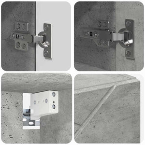 Σετ Επίπλων Μπάνιου Επιτοίχιο με πόρτα 4 pcs Σκυρόδεμα Γκρι - Pakobazaar