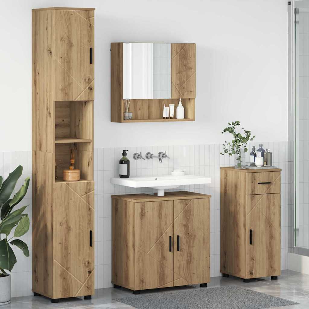 Σετ Επίπλων Μπάνιου 4 τμχ. Artisan Oak 61 x 35 x 64 εκ. - Pakobazaar