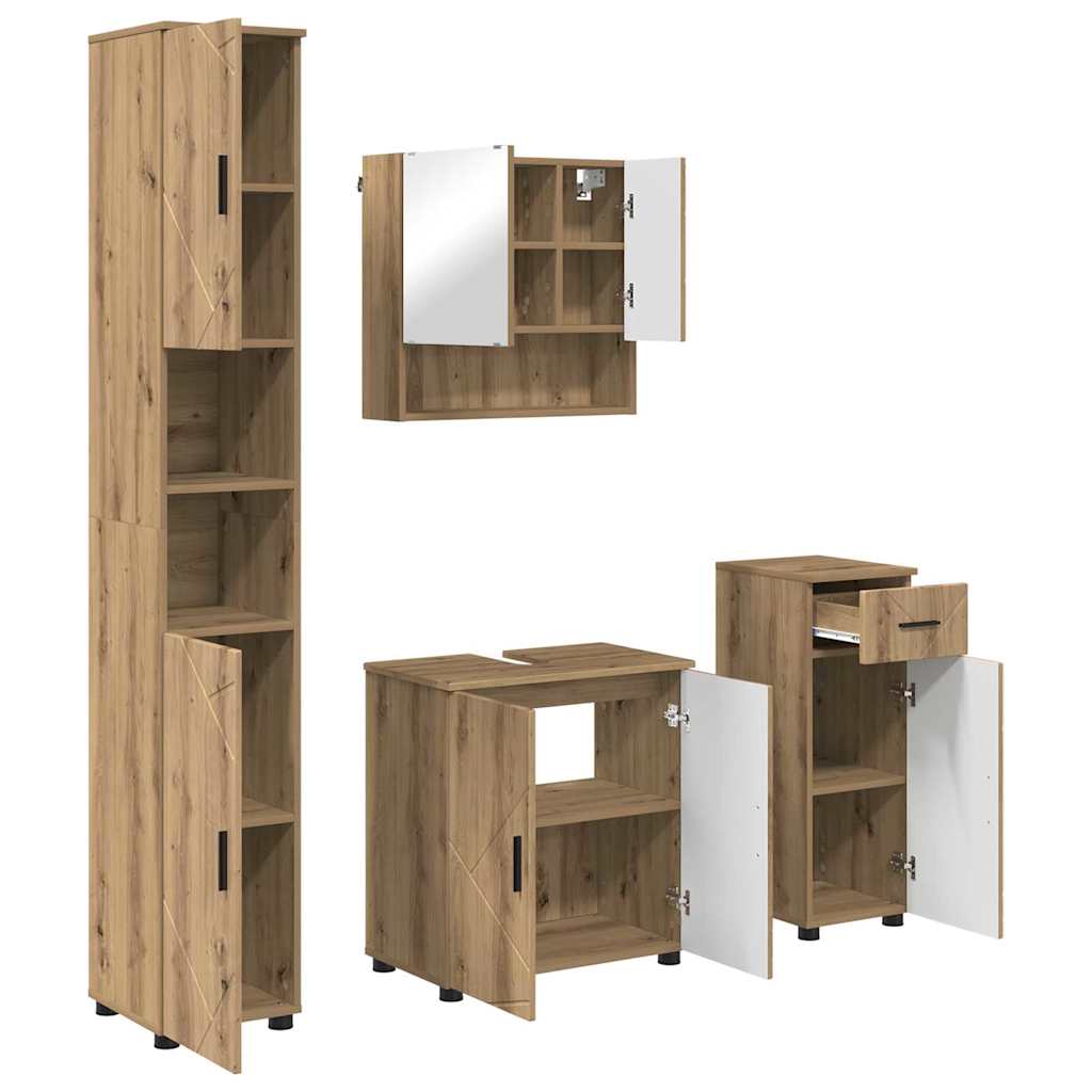 Σετ Επίπλων Μπάνιου 4 τμχ. Artisan Oak 61 x 35 x 64 εκ. - Pakobazaar