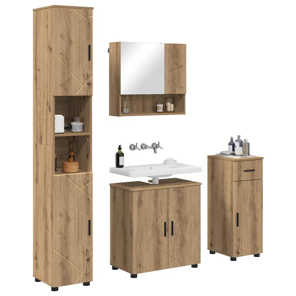 Σετ Επίπλων Μπάνιου 4 τμχ. Artisan Oak 61 x 35 x 64 εκ. - Pakobazaar