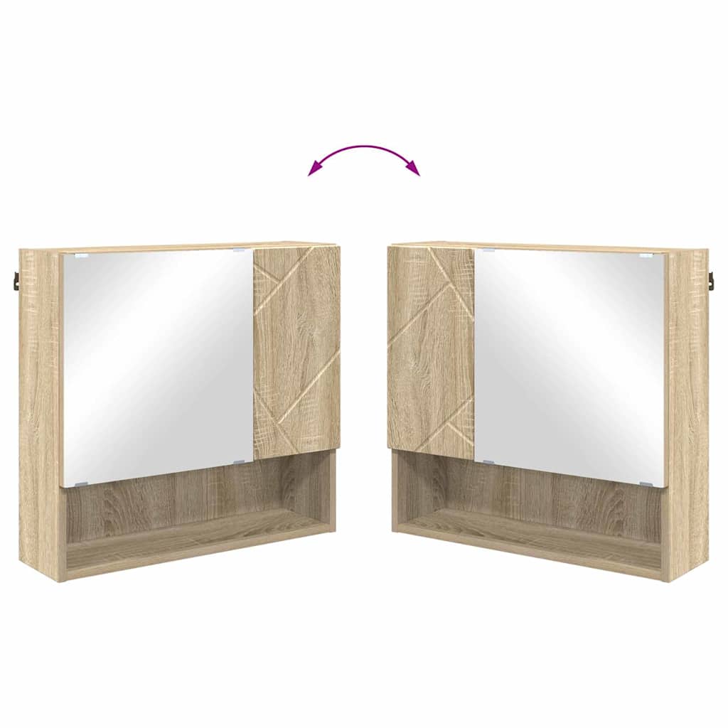 Σετ Επίπλων Μπάνιου με συρτάρι Επιτοίχιο 5 pcs Δρύς Sonoma