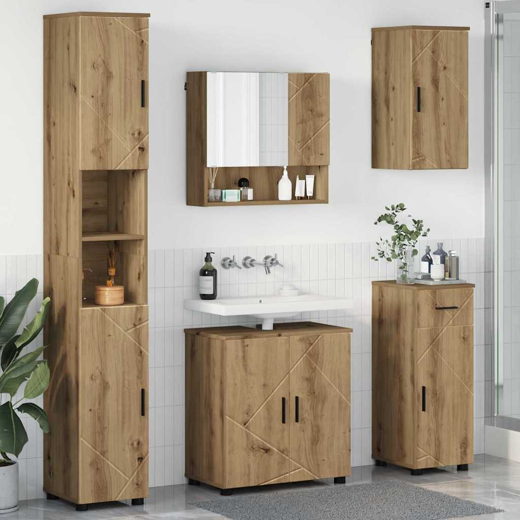Σετ Επίπλων Μπάνιου 5 τμχ. Artisan Oak 61 x 35 x 64 εκ. - Pakobazaar