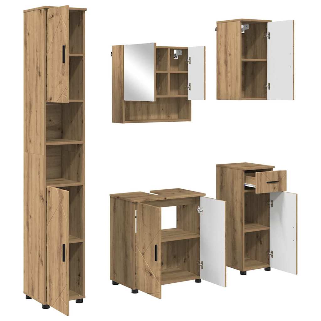 Σετ Επίπλων Μπάνιου 5 τμχ. Artisan Oak 61 x 35 x 64 εκ. - Pakobazaar