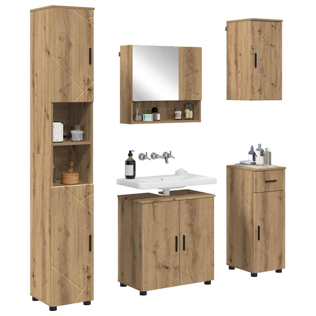 Σετ Επίπλων Μπάνιου 5 τμχ. Artisan Oak 61 x 35 x 64 εκ. - Pakobazaar