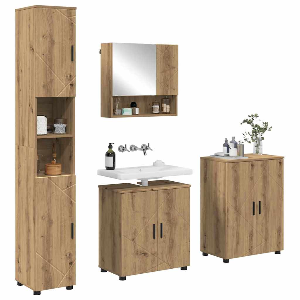 Σετ Επίπλων Μπάνιου 4 τμχ. Artisan Oak 61 x 35 x 64 εκ. - Pakobazaar