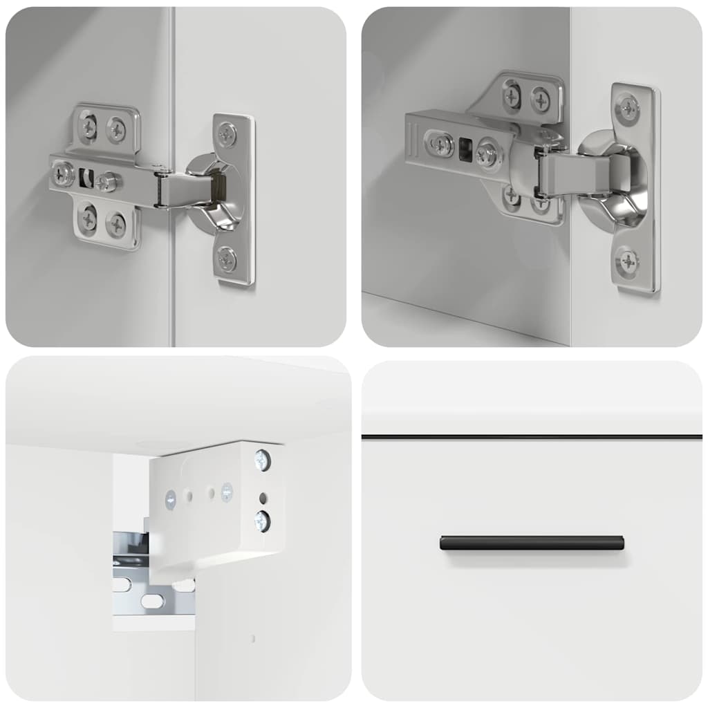 Σετ Επίπλων Μπάνιου με συρτάρι με ράφι Επιτοίχιο 2 pcs Λευκό